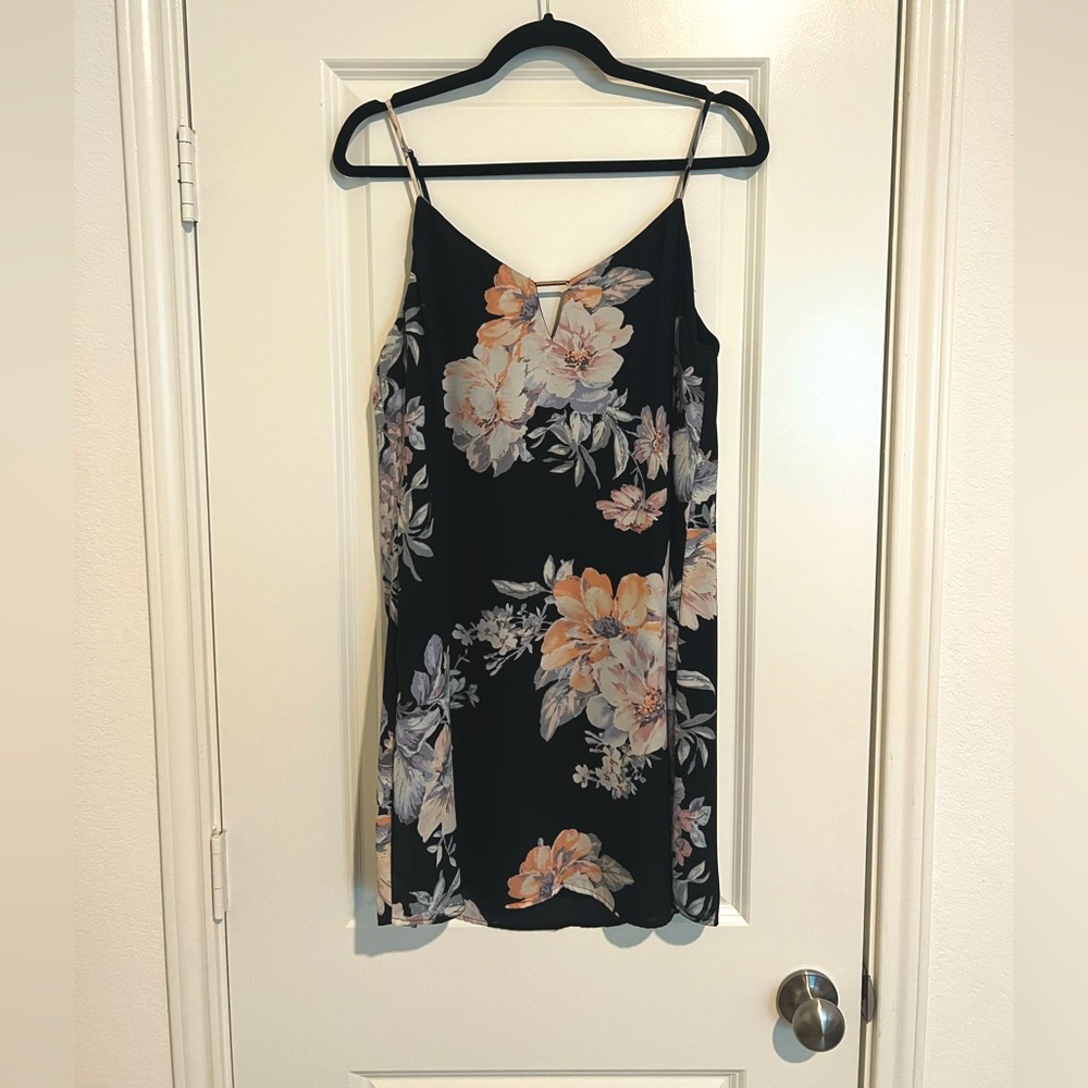 Black Floral Mini Dress